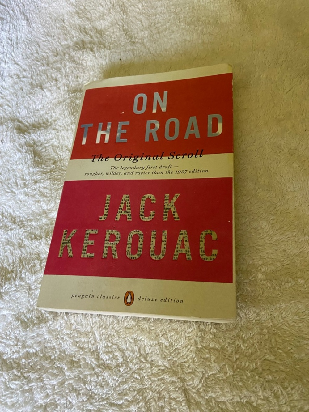On the Road by Jack Kerouac - Red and Cream Paperback